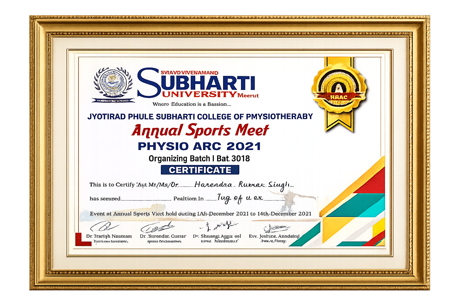 HR Physiotherapy training and qualification certificate image 3