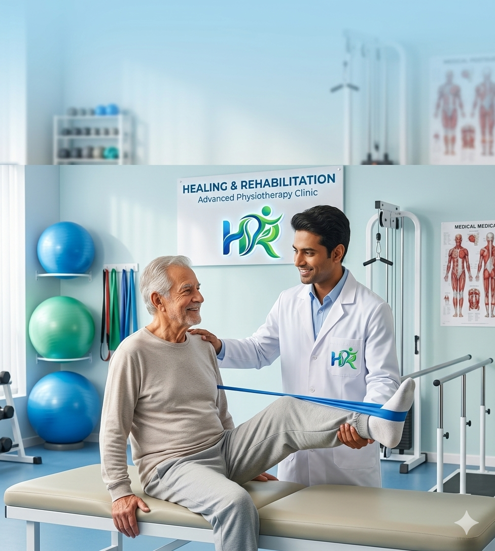 Physiotherapy session for lower back and leg pain at Healing Rehabilitation clinic Delhi